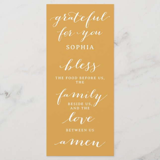 Thanksgiving Menu double face et Place Card Pray (Devant)