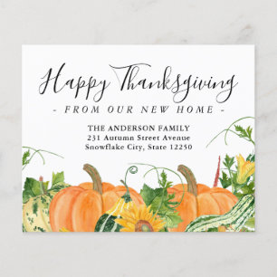 Thanksgiving New Home Citrouille Moving Faire-part