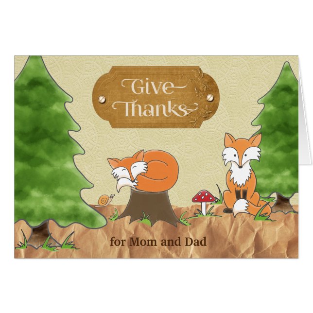 Thanksgiving pour Maman Papa Scrapbook-lk Woods Fo (Devant horizontal)