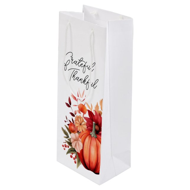 Thanksgiving rouge citrouille sac cadeau rustique (Devant Angle)
