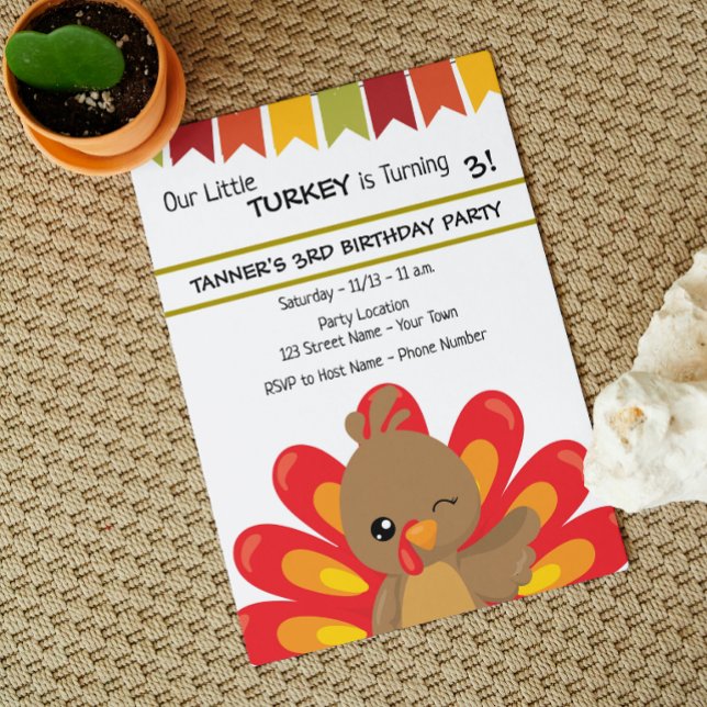 Thanksgiving Turquie Anniversaire Invitation (Créateur téléchargé)