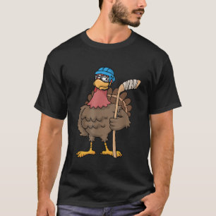 Thanksgiving Turquie Ice Hockey Tshirt Casque Pump