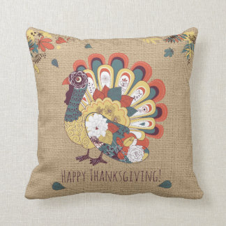 Thanksgiving Turquie sur le coussin de toile de