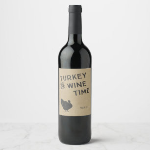 Thanksgiving Vin Étiquettes Turquie et le temps du
