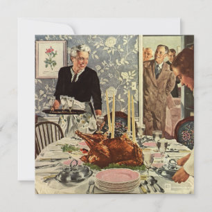Thanksgiving vintage, Dîner familial Invitation