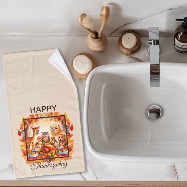 Thanksgiving Woodland Animaux Feuilles d'automne (Créateur téléchargé)