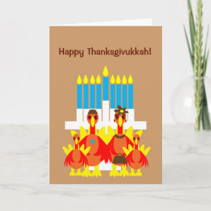Thanksgivukkah Funny Turquie Carte de voeux de fam