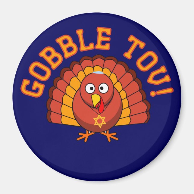 Thanksgivukkah Gobble Tov Turquie Magnet (Devant)
