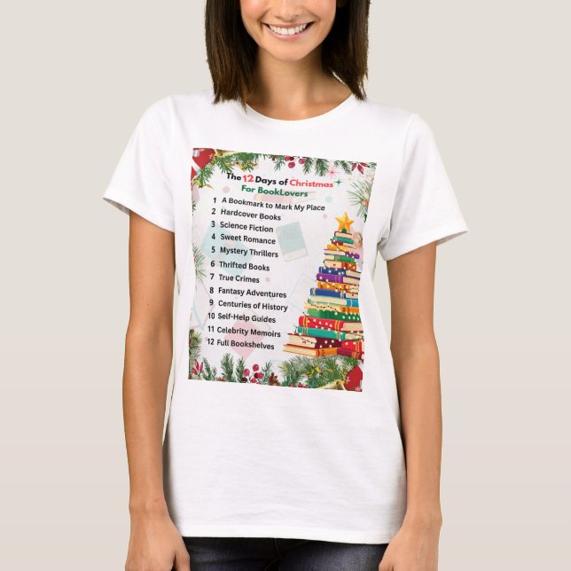 The 12 Days of Christmas T-shirt | Literary Gift (Devant)