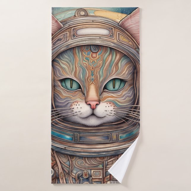 Thé à boire à la chatte orange (Serviette de bain)