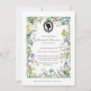 thé à haute heure jardin fête,belle invitation pas