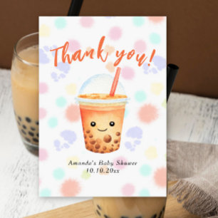 Thé aux bulles à l'aquarelle Baby Shower Merci