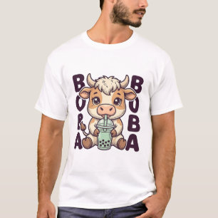 Thé aux perles de vache mignonne Design de T-Shirt