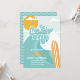 The Big One Wave Beach Anniversaire Invitation