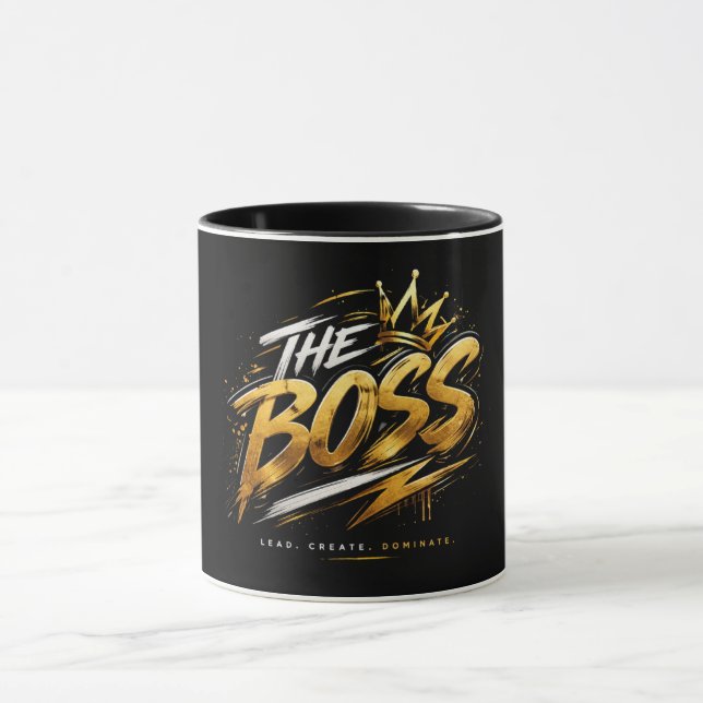 The Boss Crown – Gold Luxury Power Mug 🔥 (Centre)
