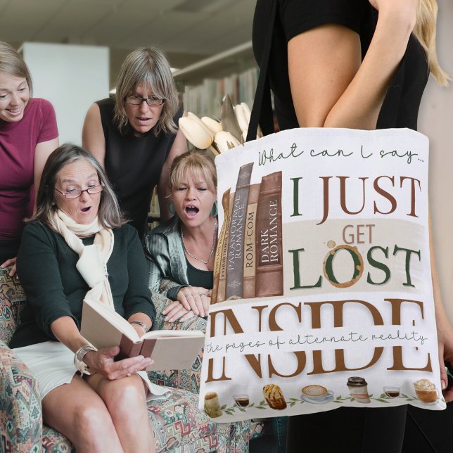 Thé Café et livres Lecture Livre Sac fourre-tout L (Vintage personalized coffee, tea and books book club librarian tote bag for author signatures gift)