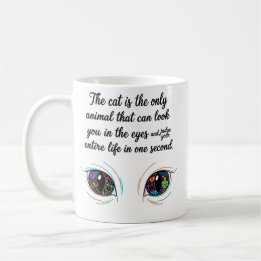 The Cat Judge" Mug — Funny Cat Eyes Quote Coffee