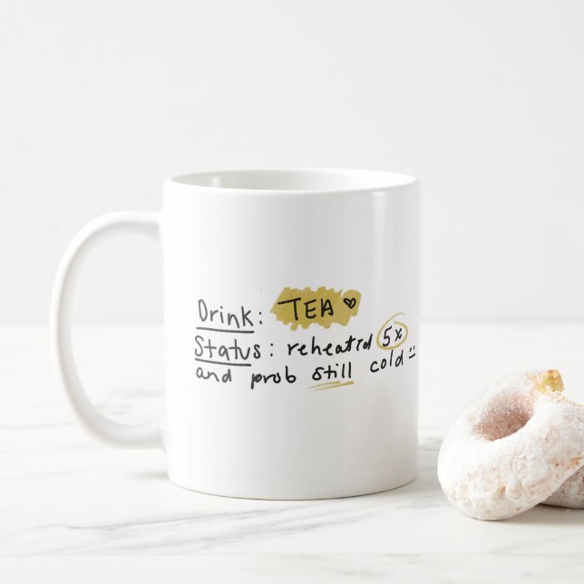 Thé Chaud, Thé Glacé, Mug Illustration (Avec donut)