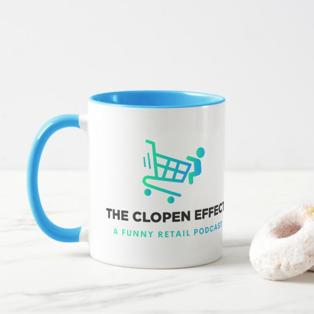 The Clopen Effect - Black Logo Two-Tone Coffee Mug (Avec donut)