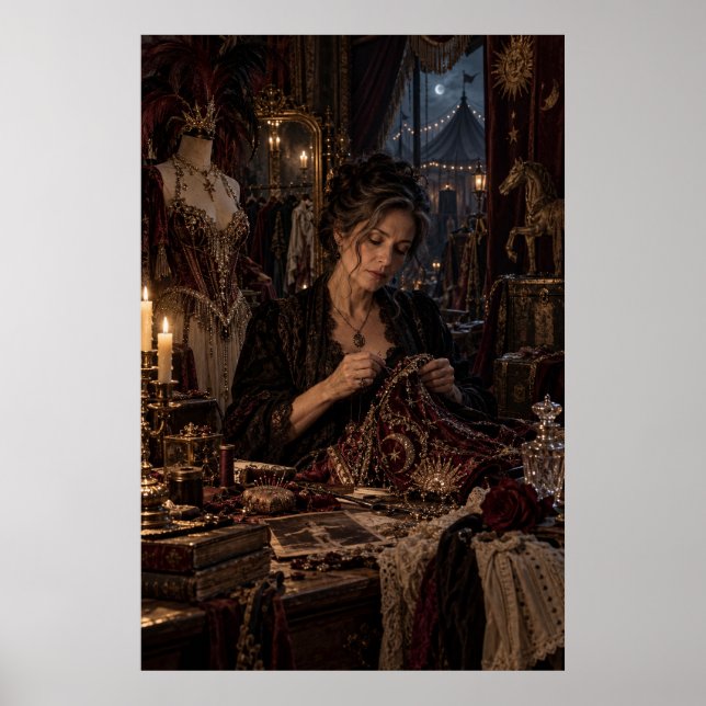 The Costume Keeper | Gothic Circus Fine Art Poster (Devant)