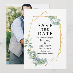 The Date Aquarelle Eucalyptus Vert Photo Geo Cadre Save