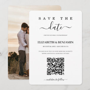 The Date Code QR de calligraphie moderne pour photo Save Th