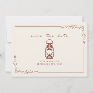 The Date Lanterne Rustique Vintage Terracotta Mariage Save 