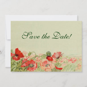 The Date Mariage Vintage, Fleurs de Coquelicots Rouges Save