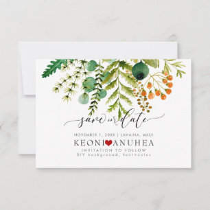 The Date PixDezines Save Date/Greenery, Elder+Fern