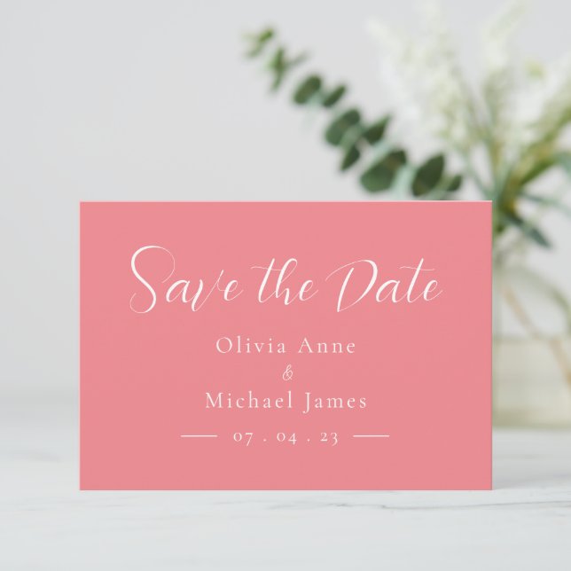 The Date Simple faire Mariage écriture rose et blanc Save t (Debout devant)