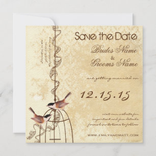 The Date Votre Photo Cage à Oiseaux en Damas Mariage Save t