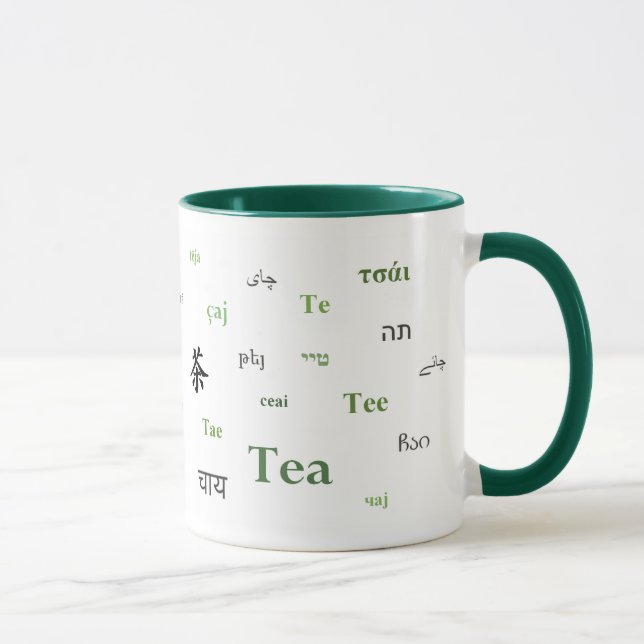 Thé de la tasse du monde (en vert) (Droite)