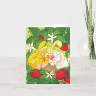 Thé de lapin fraise / Carte pour notes