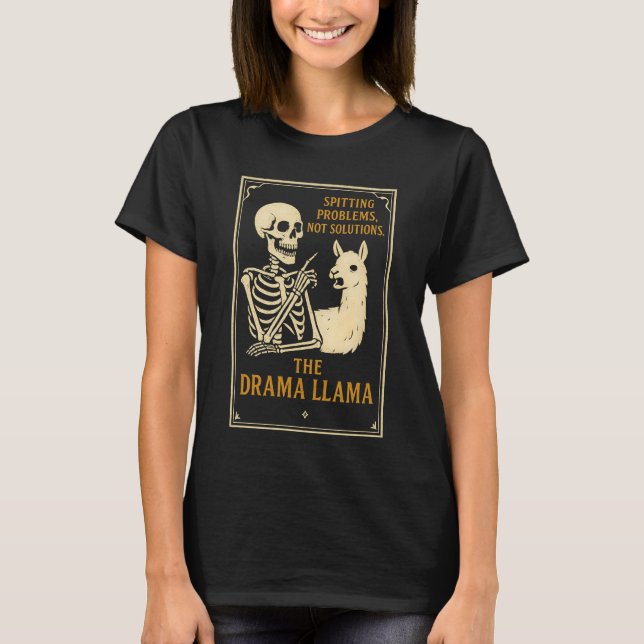 The Drama Llama Skeleton T-Shirt | Funny Gothic (Devant)