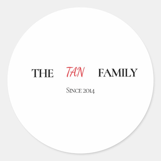 The Family Personalized Round Sticker (Devant)