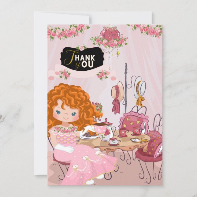 Thé fête d'anniversaire 3 Carte de remerciements (Devant)