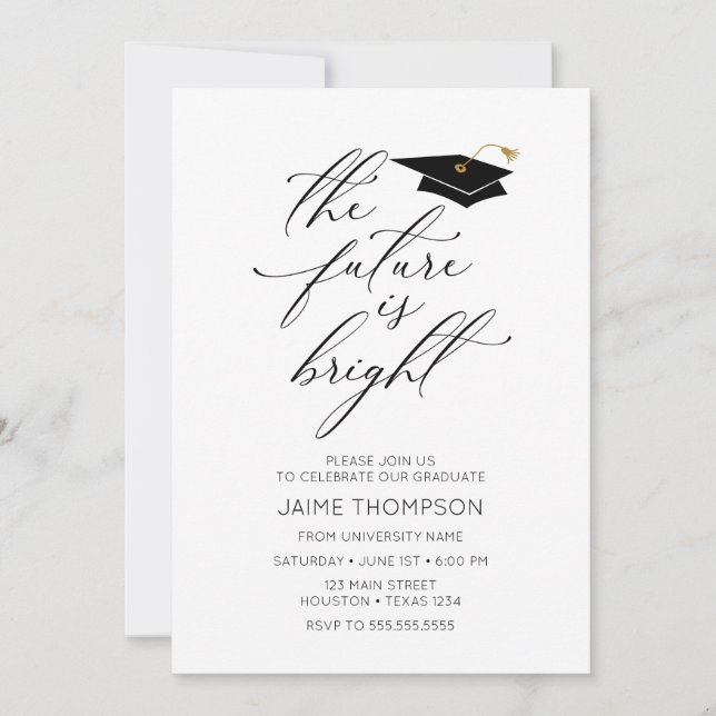 The future is bright Modern Graduation Invitation (Devant)