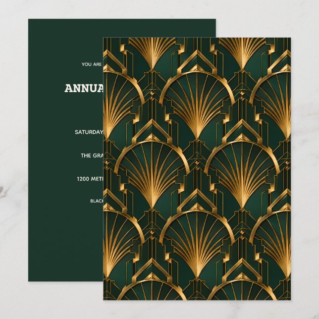 The Gatsby Gala Invitation (Devant / Derrière)