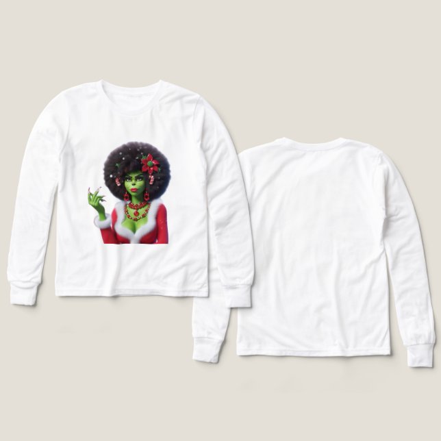 The Grinch Woman — Funny Christmas T-Shirt by MaMu (Motif Recto et Verso)