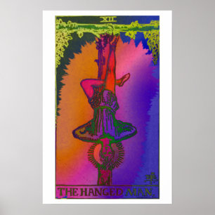 The Hanged Man Tarot Card Psychedelic Poster