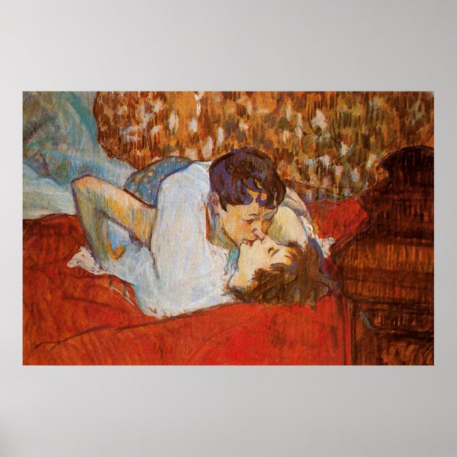 The Kiss - Poster by Henri de Toulouse-Lautrec (Devant)