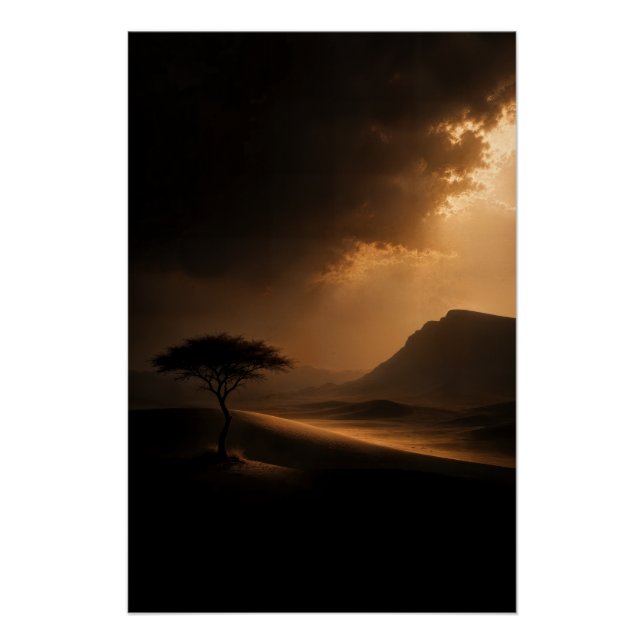 The Last Light Desert Landscape Poster (Devant)