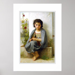 The Little Knitter 1882, Poster de Bouguereau