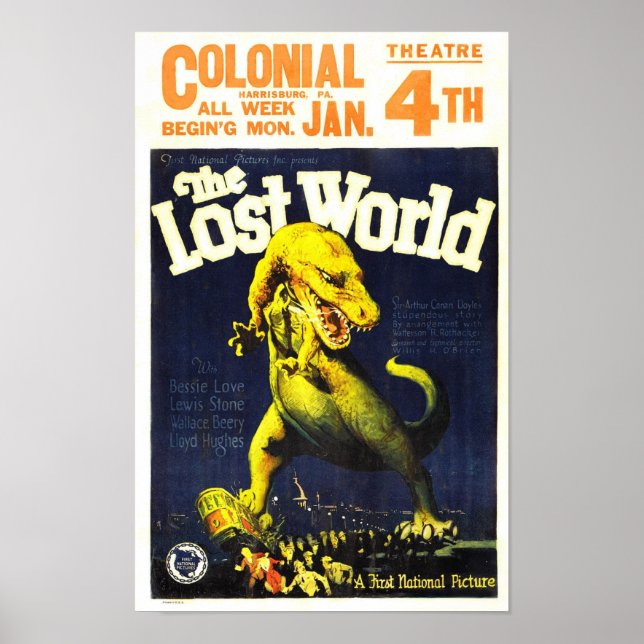 The Lost World Dinosaur Monster Movie Poster (Devant)