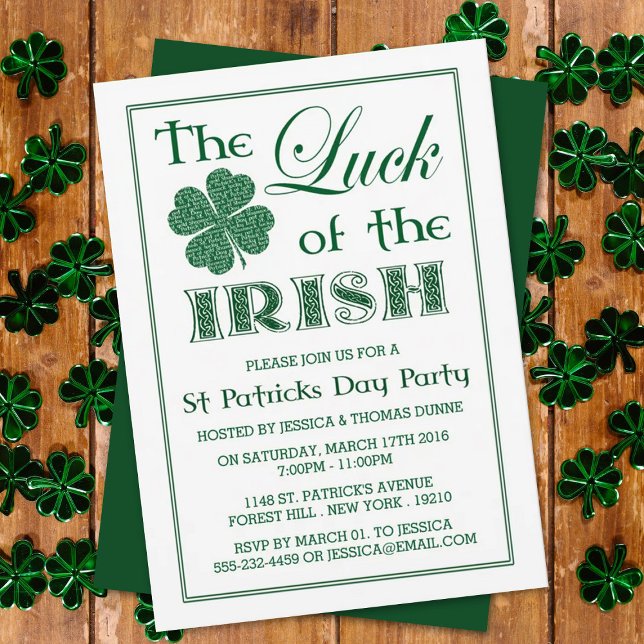 The Luck Of The Irish St. Patrick's Day Invitation (Créateur téléchargé)