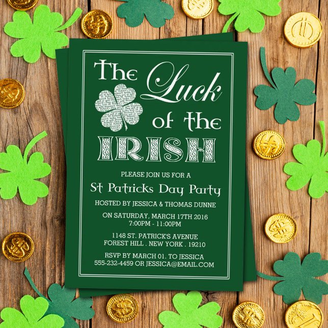 The Luck Of The Irish St. Patrick's Day Invitation (Créateur téléchargé)
