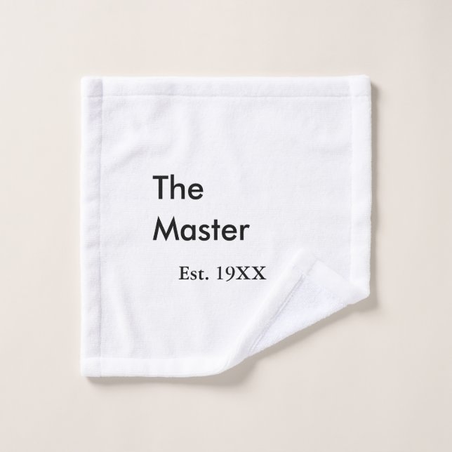 The Master boss name est year date man king title (Gant de toilette)