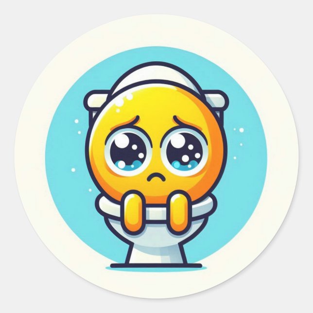  the melancholic in the toilet Sticker (Devant)