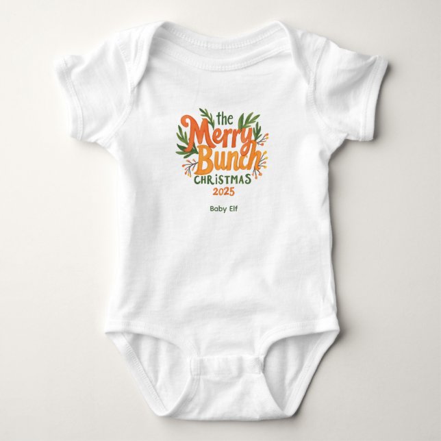 The Merry Bunch – Body pour bébé Noël rétro (Devant)