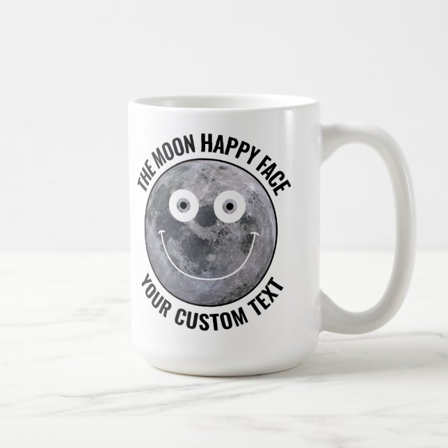 The Moon Happy Face Personalized Custom Large Mug (Droite)